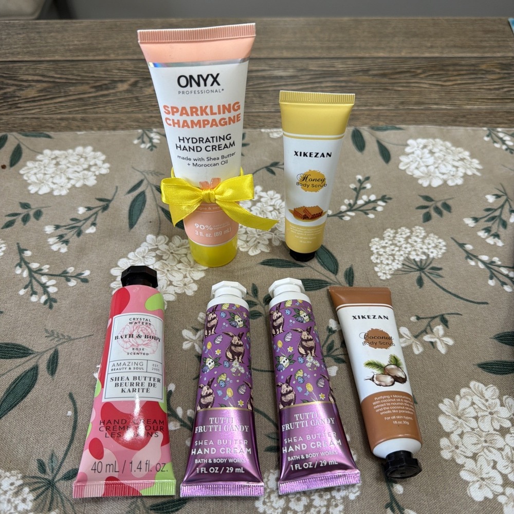 Assorted Hand Cream & Body Scrub Perfect For Travel Or Purse Tutti Frutti‎ Honey